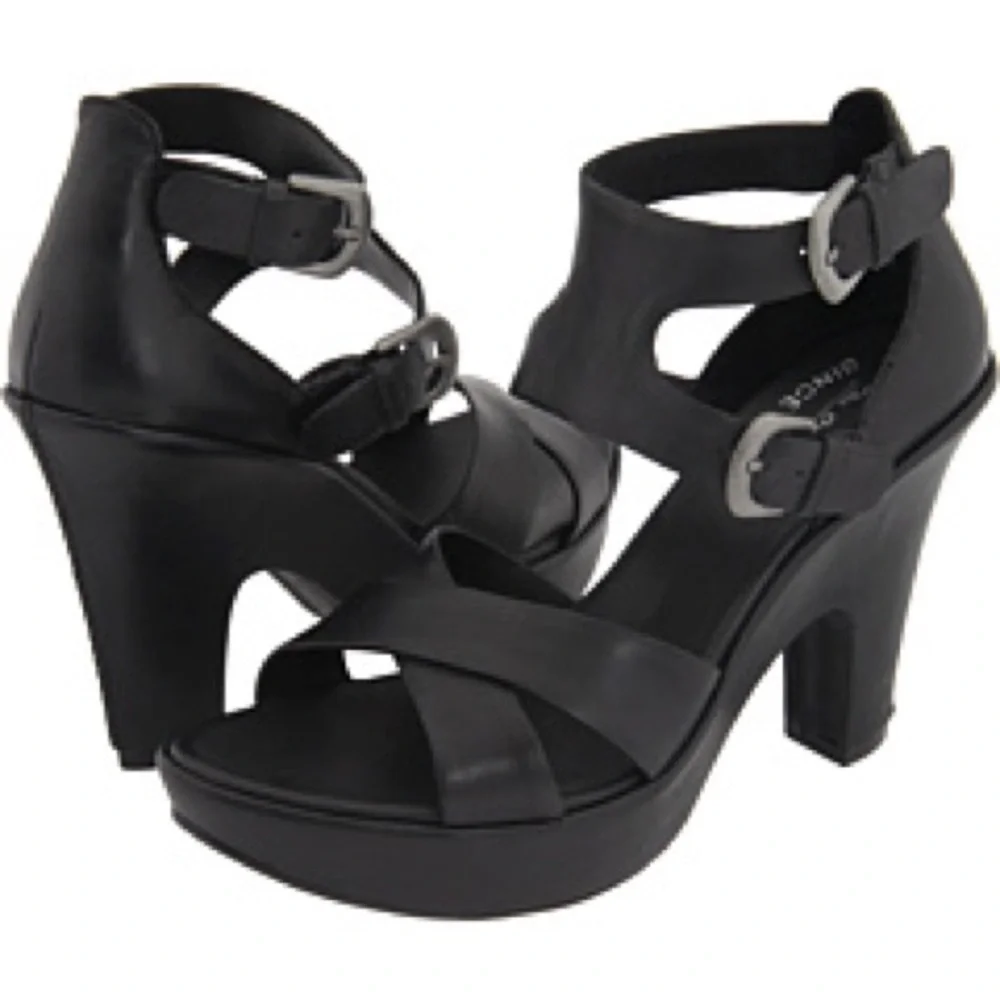 Kork-Ease Teresa Leather Platform Wedged Heeled Sandals